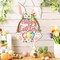 Easter Bunny Door Sign, Happy Easter Wooden Hanging Decorations, Easter Eggs Hanging Plaque Bunny Rabbit Sign Wall Hanger Floral Spring Decor for Front Door Porch Yard Wall Home Decorations Pink